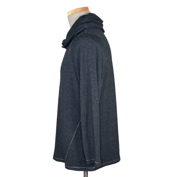 Chico’s Zenergy Charcoal Cowl Neck Tunic With Metallic Silver Trim 2=US1… - Picture 4 of 10